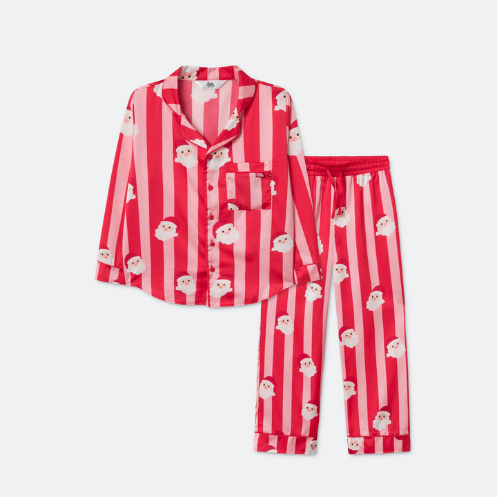 Gestreept Satijnen Kerstpyjama voor Kinderen