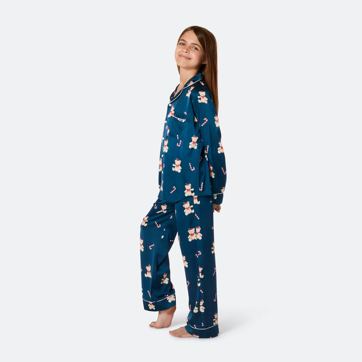 Teddybeer Satijnen Kerstpyjama voor Kinderen