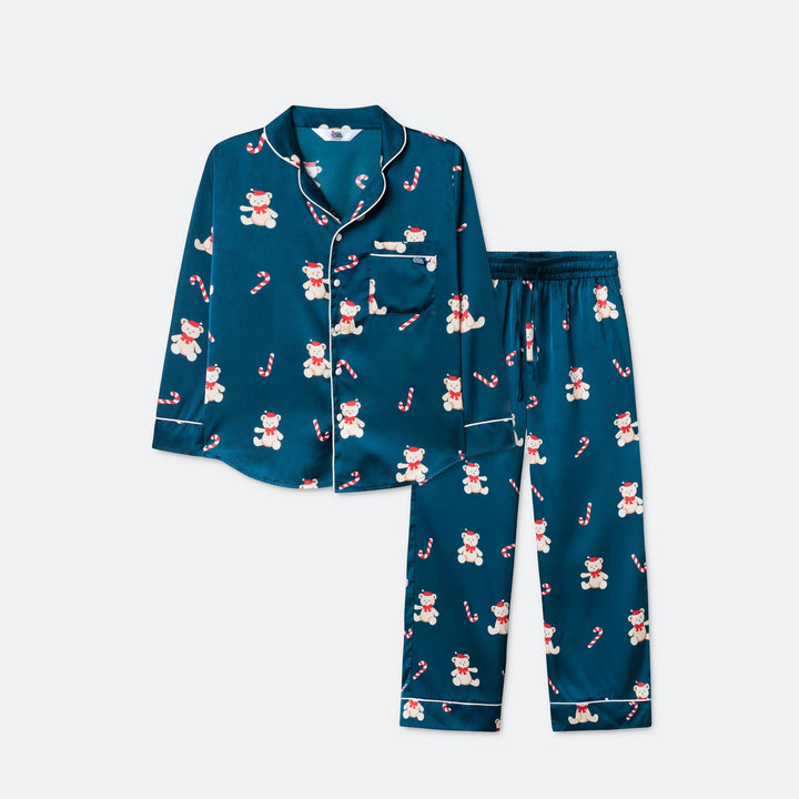 Teddybeer Satijnen Kerstpyjama voor Kinderen