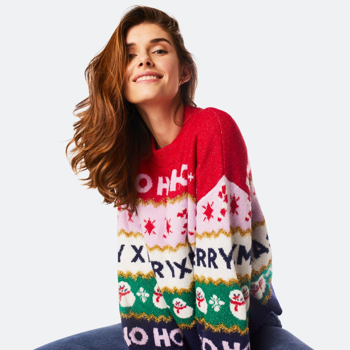 Gestreepte Oversized Kersttrui&