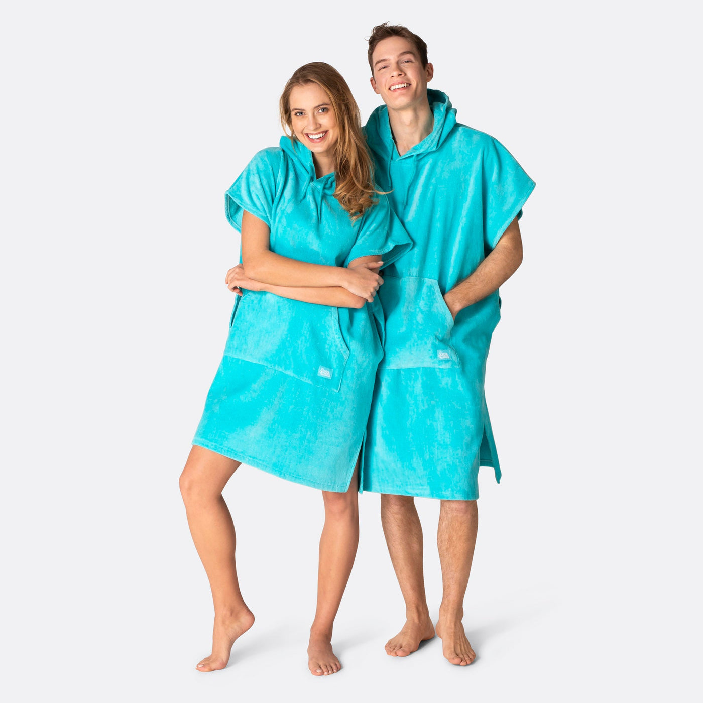 Koraalblauw Surf Poncho