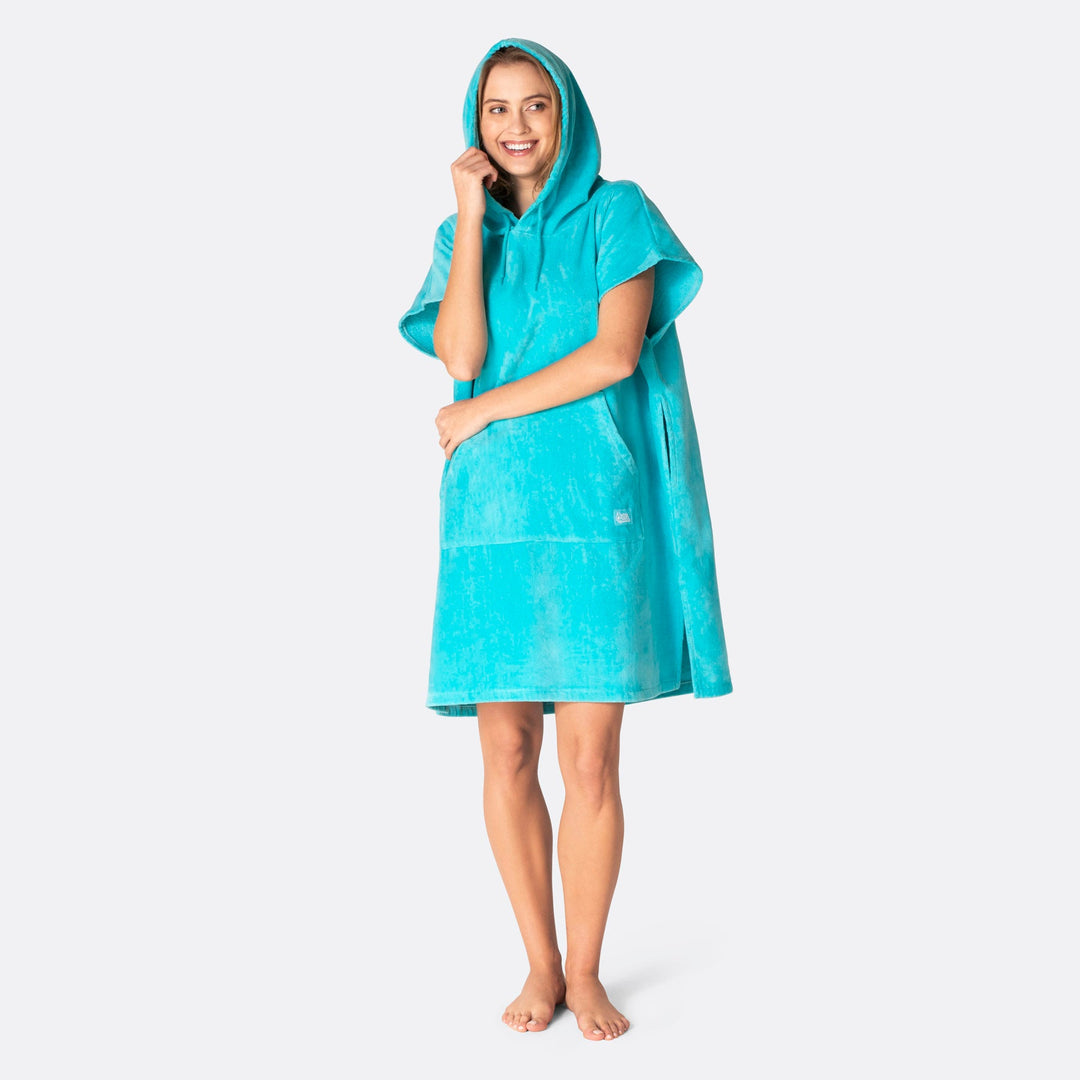 Koraalblauw Surf Poncho