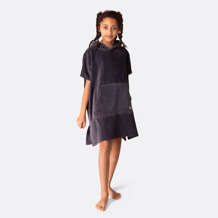 Houtskool Grijs Surf Poncho voor Kinderen