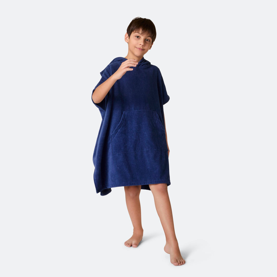 Navy Blauw Surf Poncho Voor Kinderen