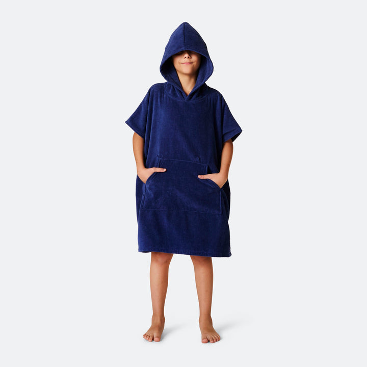 Navy Blauw Surf Poncho Voor Kinderen