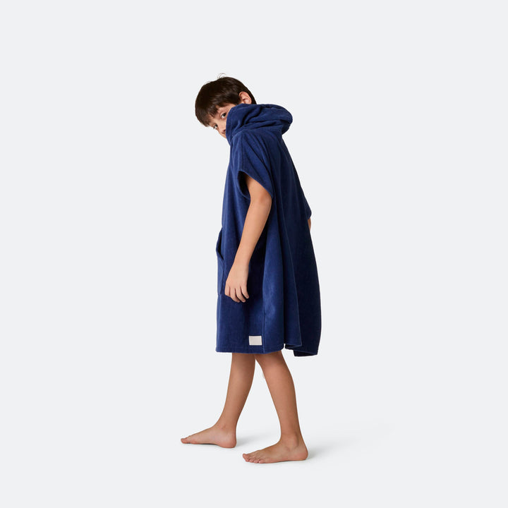 Navy Blauw Surf Poncho Voor Kinderen