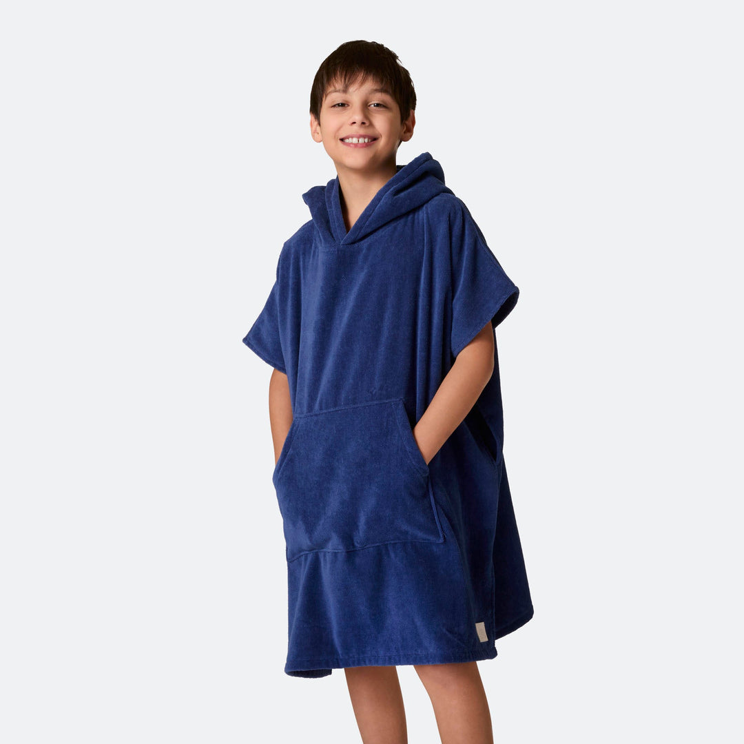 Navy Blauw Surf Poncho Voor Kinderen