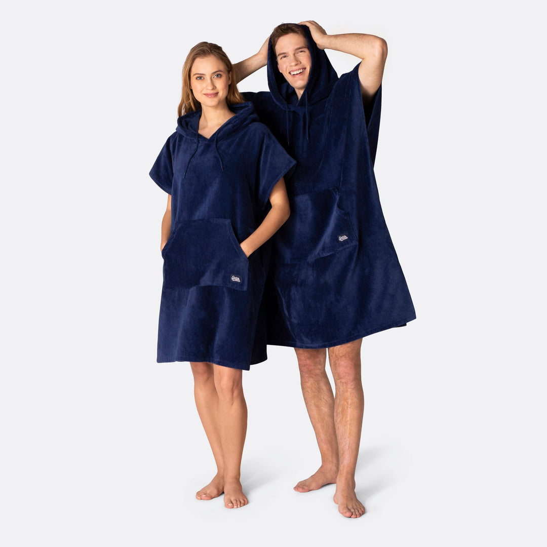 Navy Blauw Surf Poncho