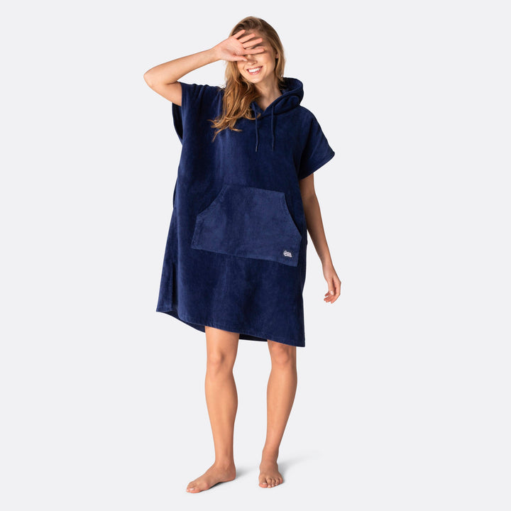 Navy Blauw Surf Poncho