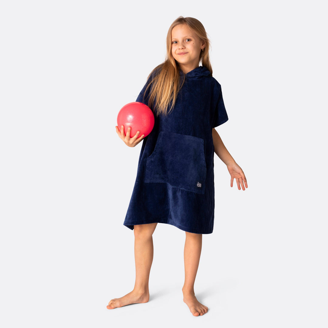 Navy Blauw Surf Poncho Voor Kinderen