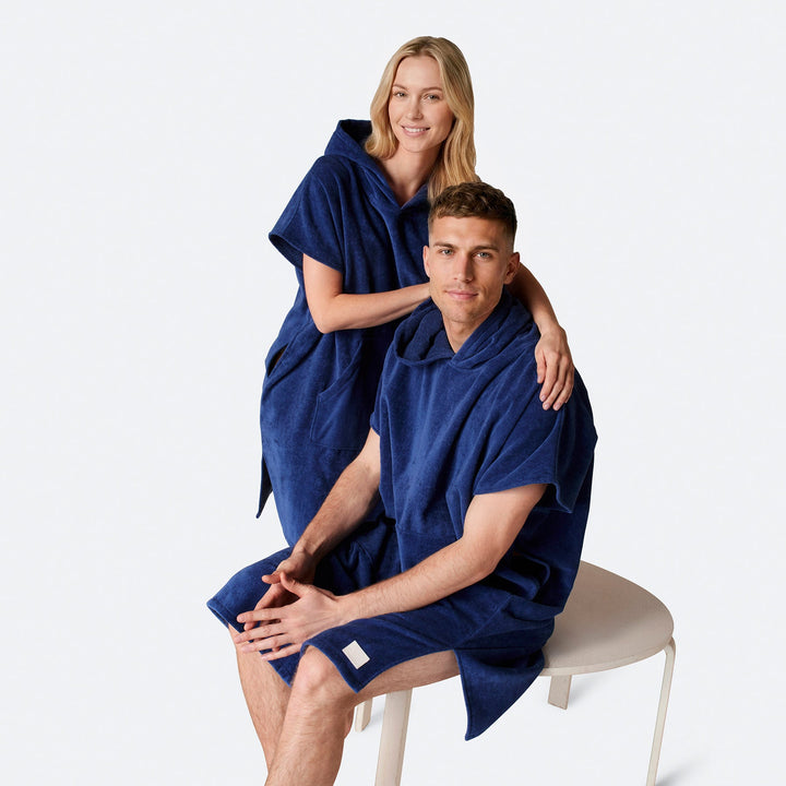 Navy Blauw Surf Poncho