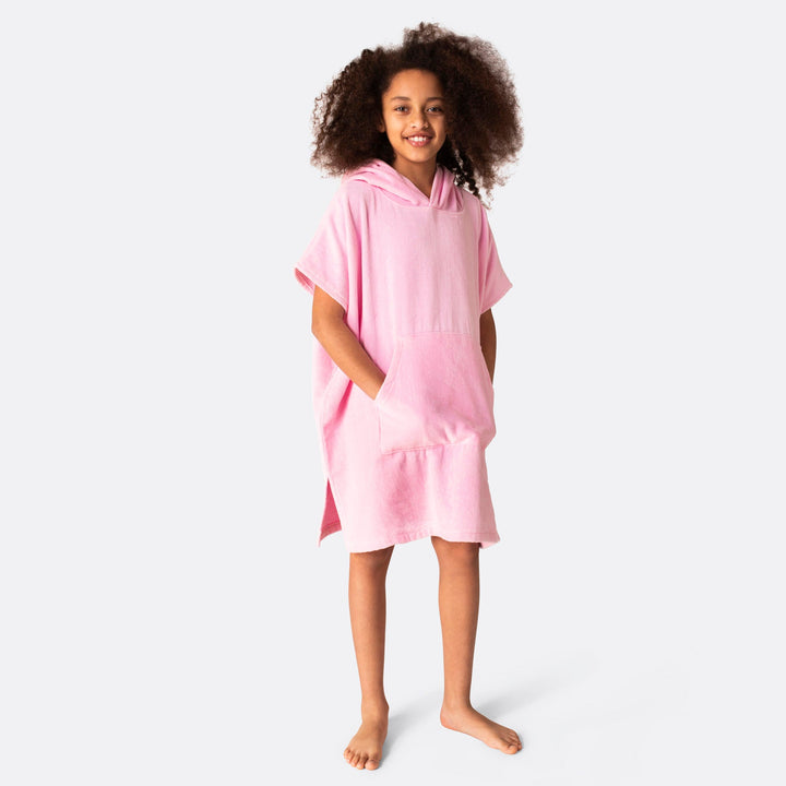 Bubblegum Roze Surf Poncho Voor Kinderen