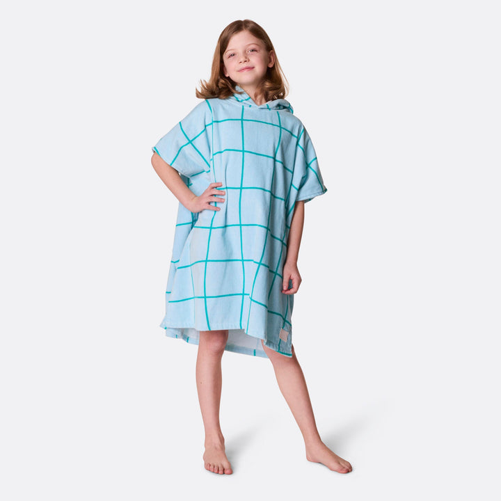Blauwe Zwembad Surf Poncho voor Kinderen