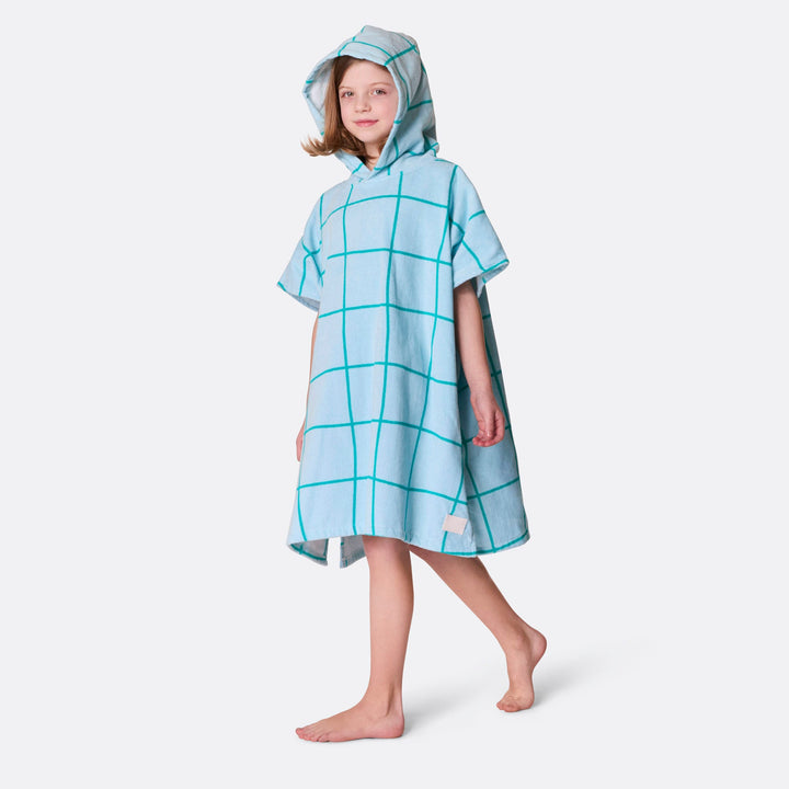 Blauwe Zwembad Surf Poncho voor Kinderen