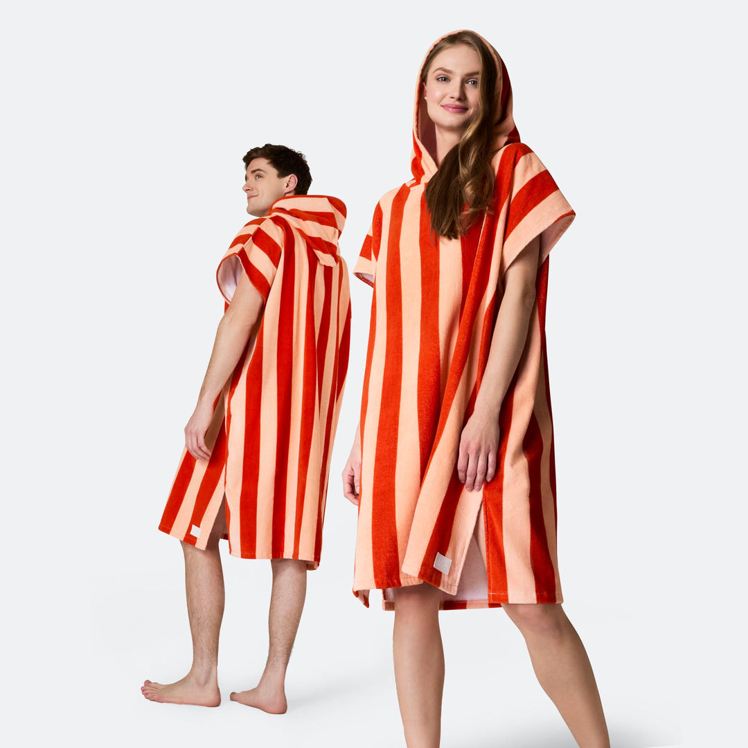 Rood Gestreept Surf Poncho