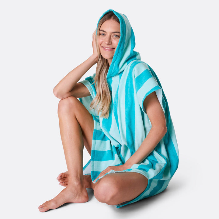 Koraal Gestreept Surf Poncho