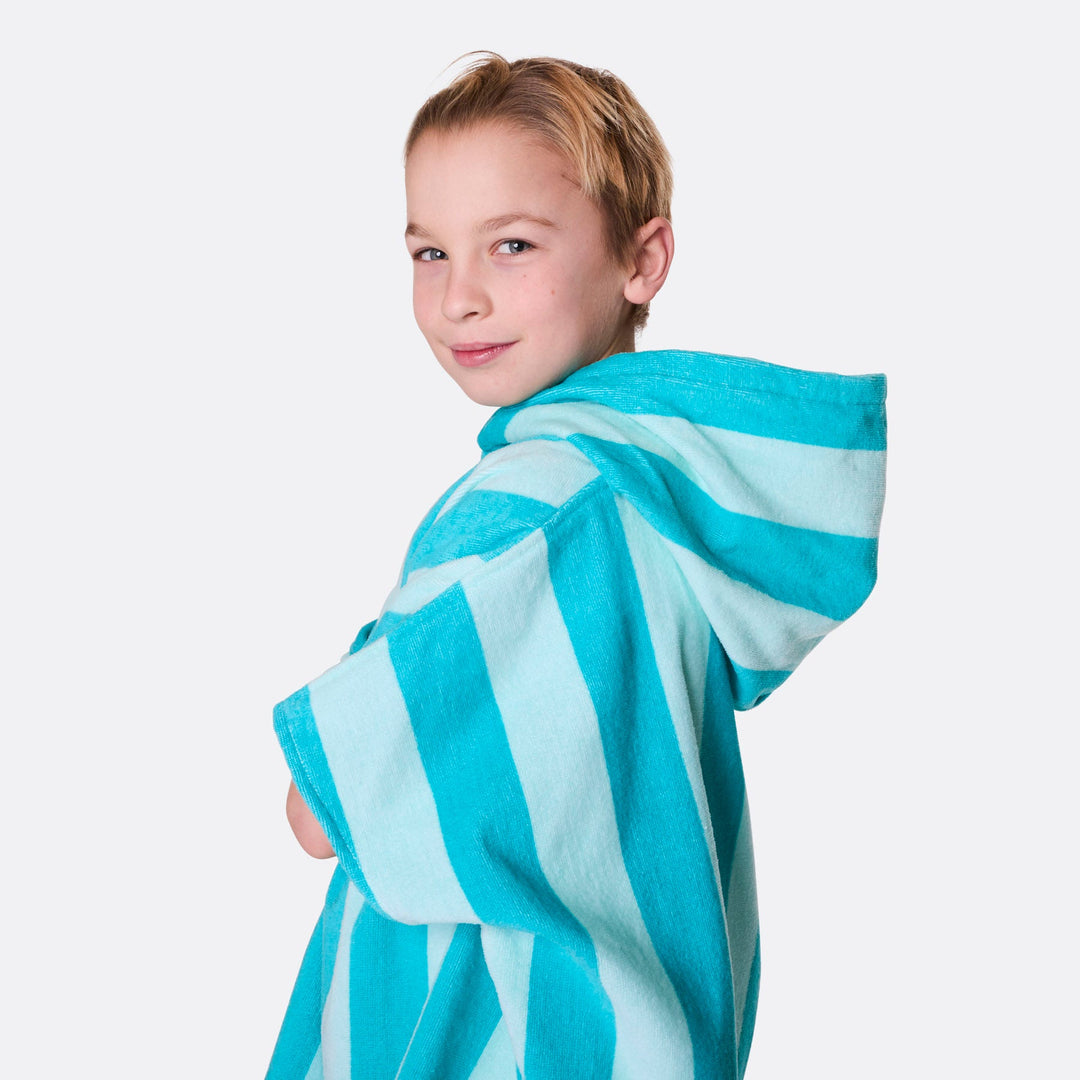 Koraal Gestreept Surf Poncho voor Kinderen