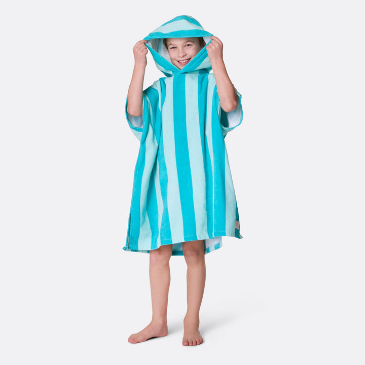 Koraal Gestreept Surf Poncho voor Kinderen