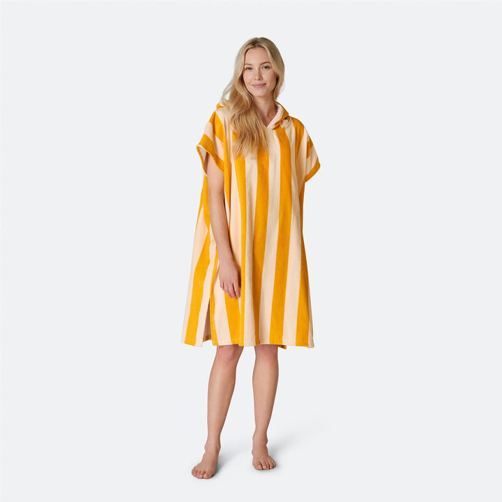 Geel Gestreept Surf Poncho