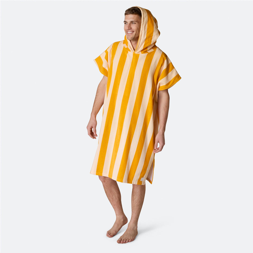 Geel Gestreept Surf Poncho