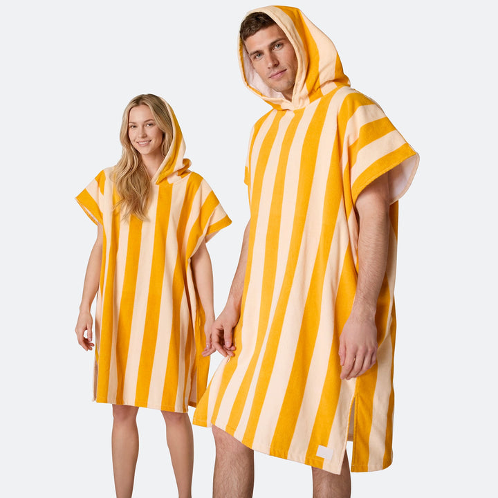 Geel Gestreept Surf Poncho