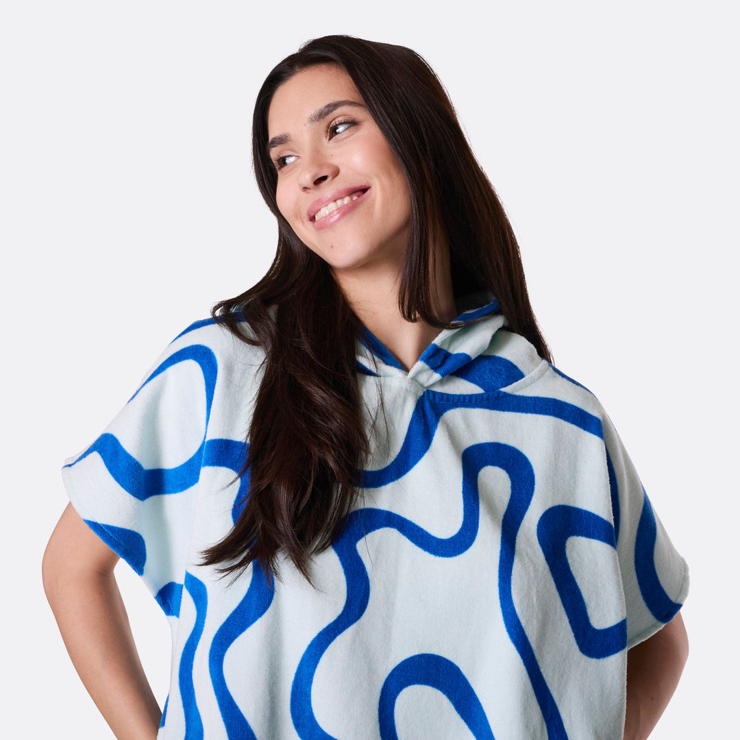 Blauwe Golven Surf Poncho