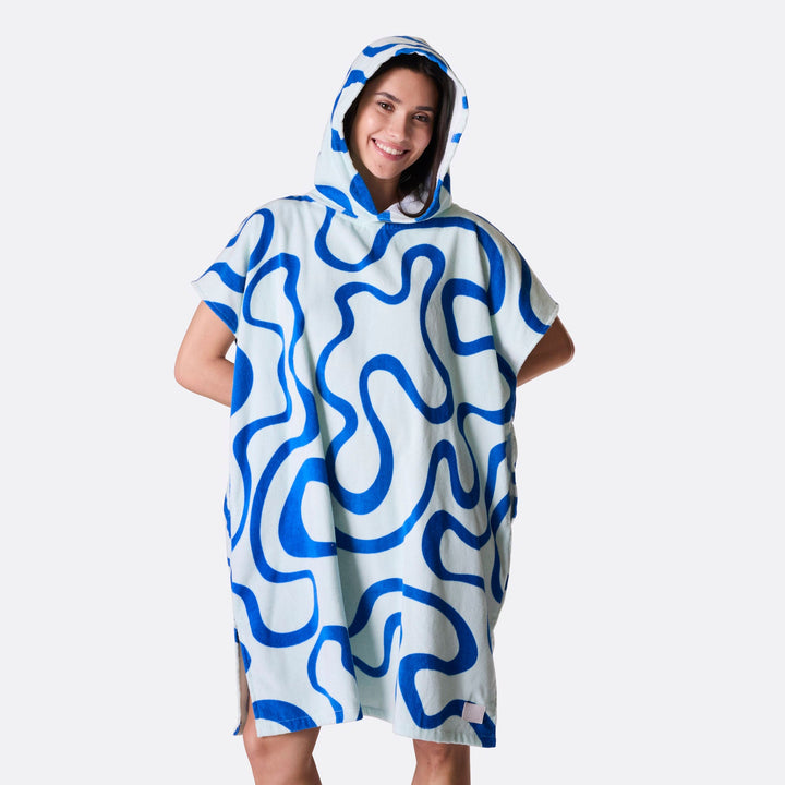 Blauwe Golven Surf Poncho