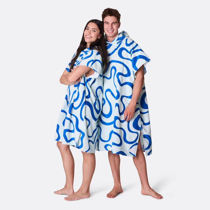 Blauwe Golven Surf Poncho