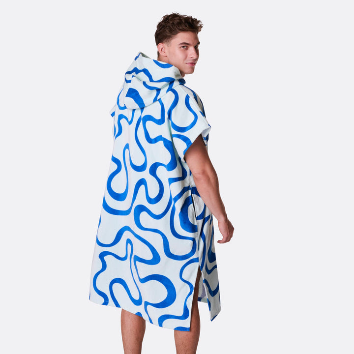 Blauwe Golven Surf Poncho