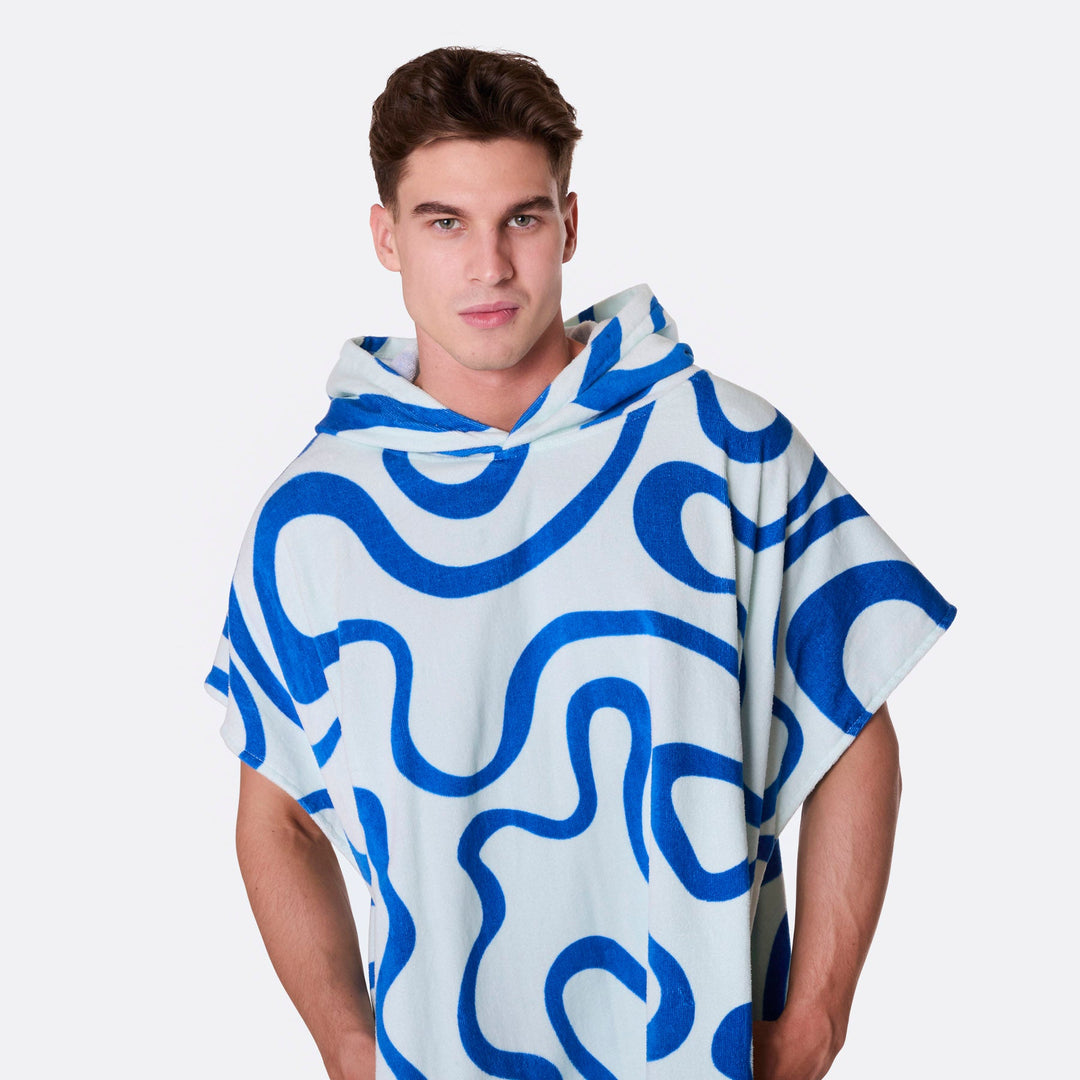 Blauwe Golven Surf Poncho