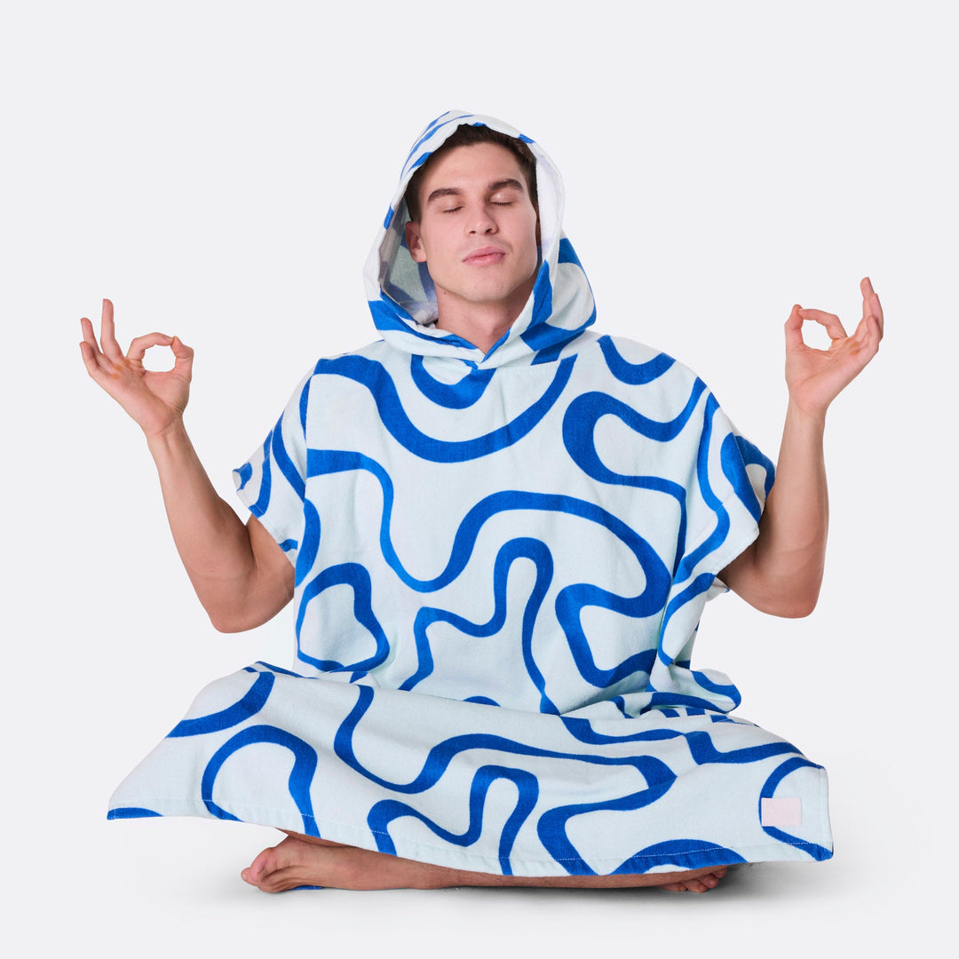 Blauwe Golven Surf Poncho
