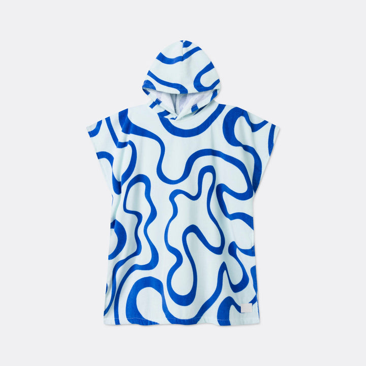 Blauwe Golven Surf Poncho voor Kinderen