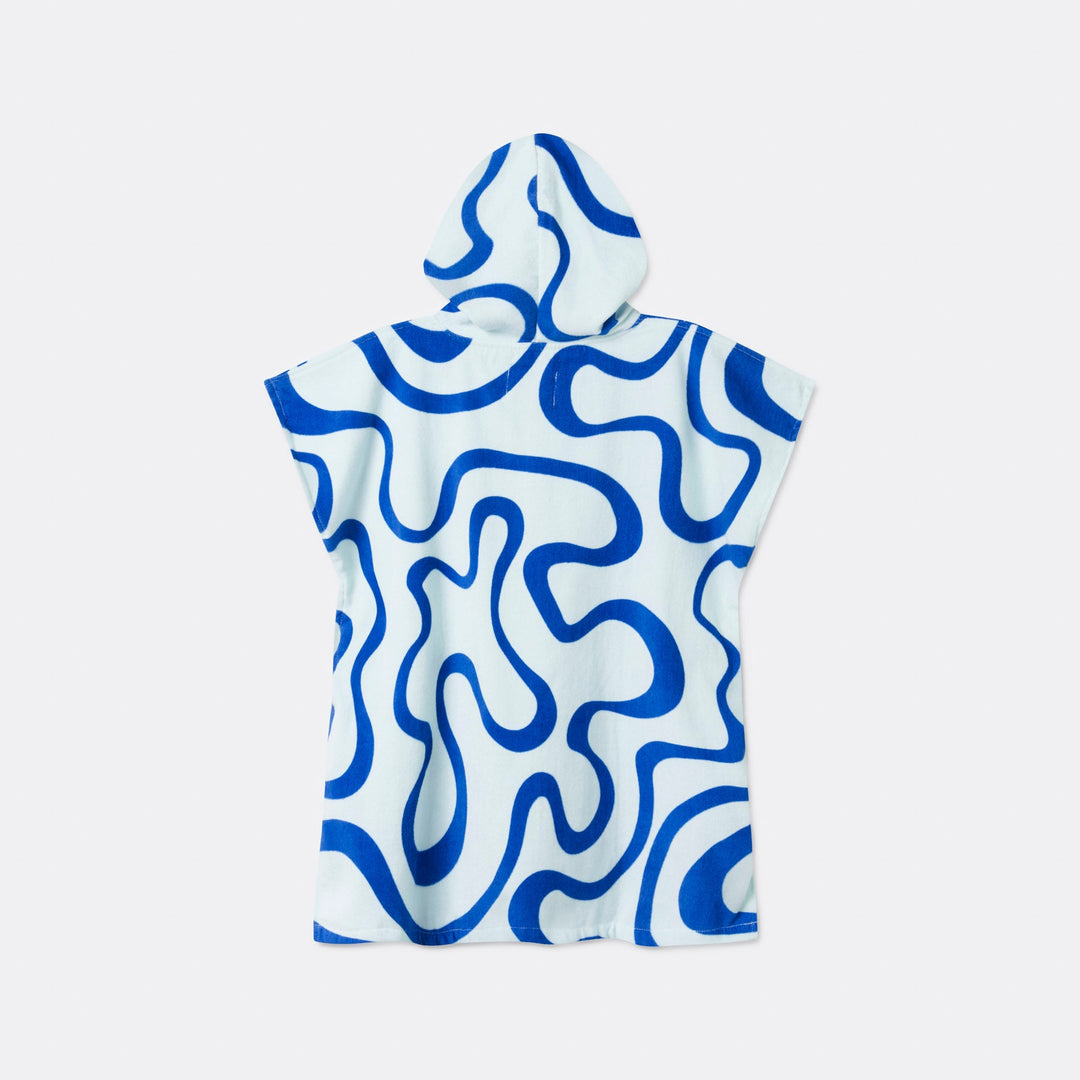 Blauwe Golven Surf Poncho voor Kinderen