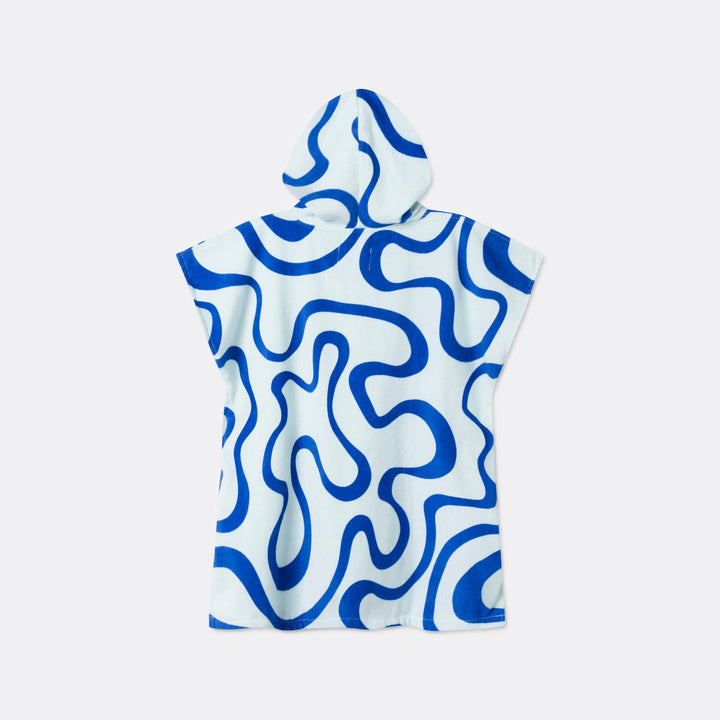 Blauwe Golven Surf Poncho voor Kinderen