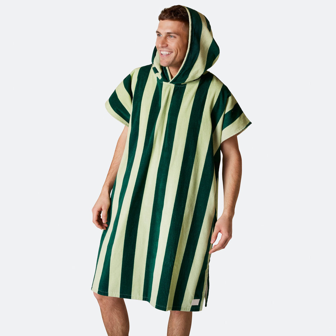 Groen Gestreept Surf Poncho