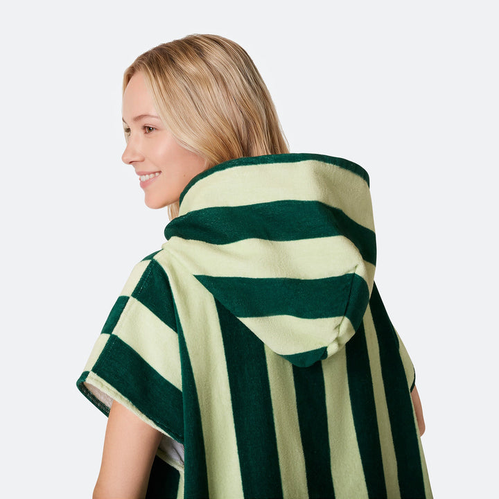 Groen Gestreept Surf Poncho