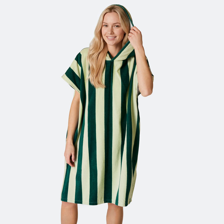 Groen Gestreept Surf Poncho