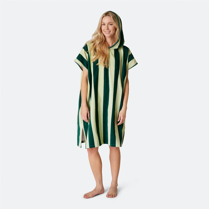 Groen Gestreept Surf Poncho