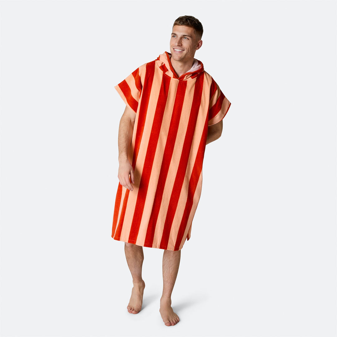 Rood Gestreept Surf Poncho