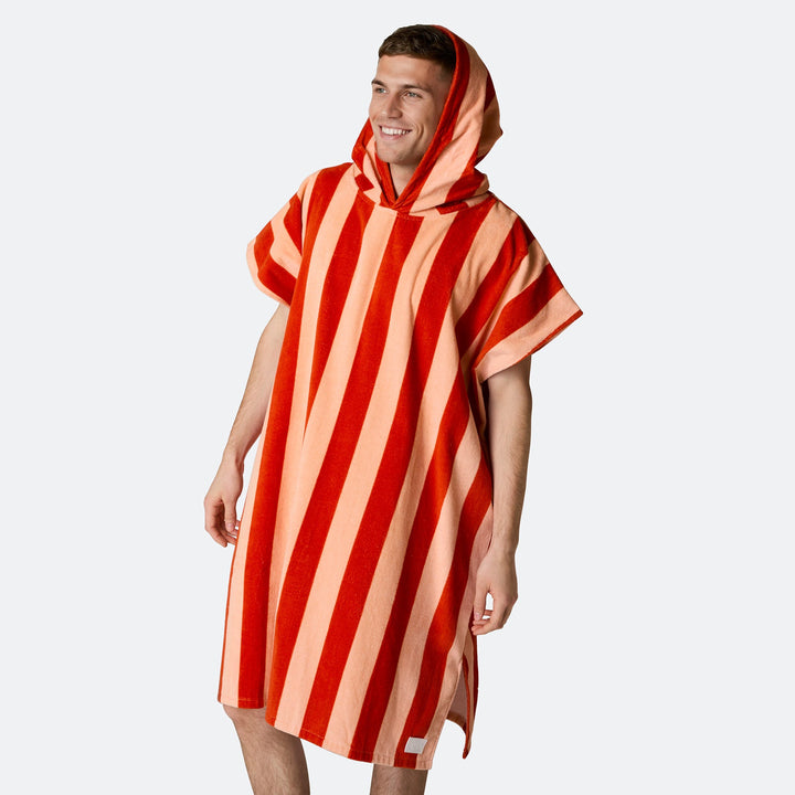 Rood Gestreept Surf Poncho