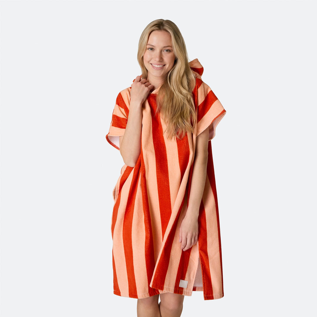 Rood Gestreept Surf Poncho