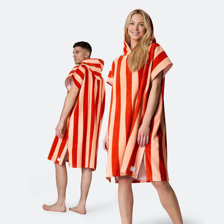 Rood Gestreept Surf Poncho