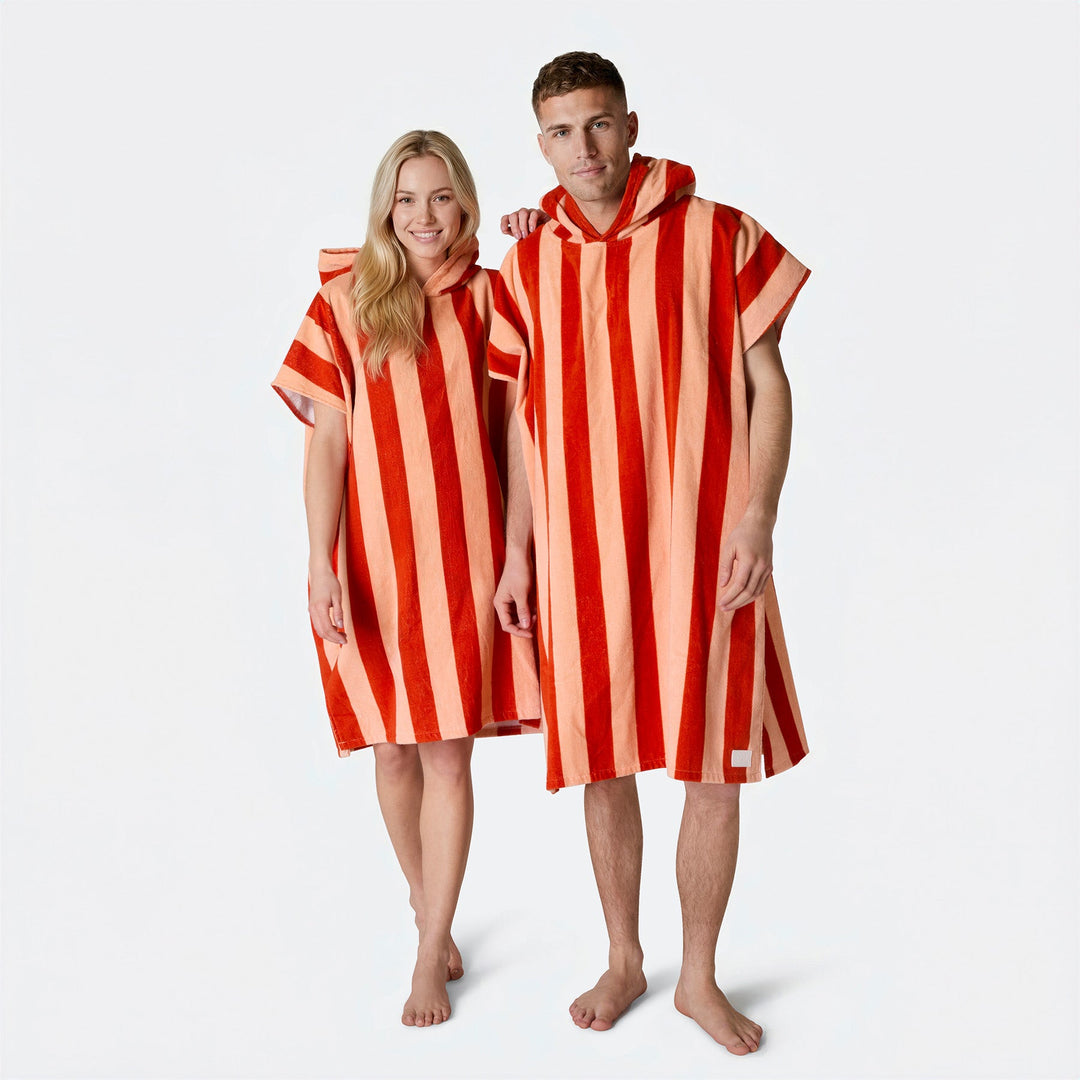 Rood Gestreept Surf Poncho