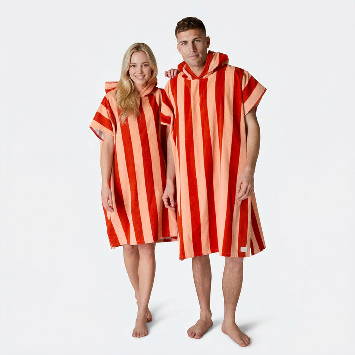 Rood Gestreept Surf Poncho