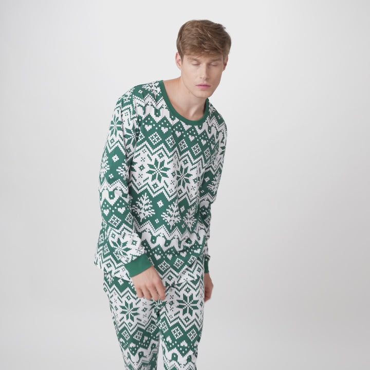 Groene Gebreide Kerstpyjama Heren