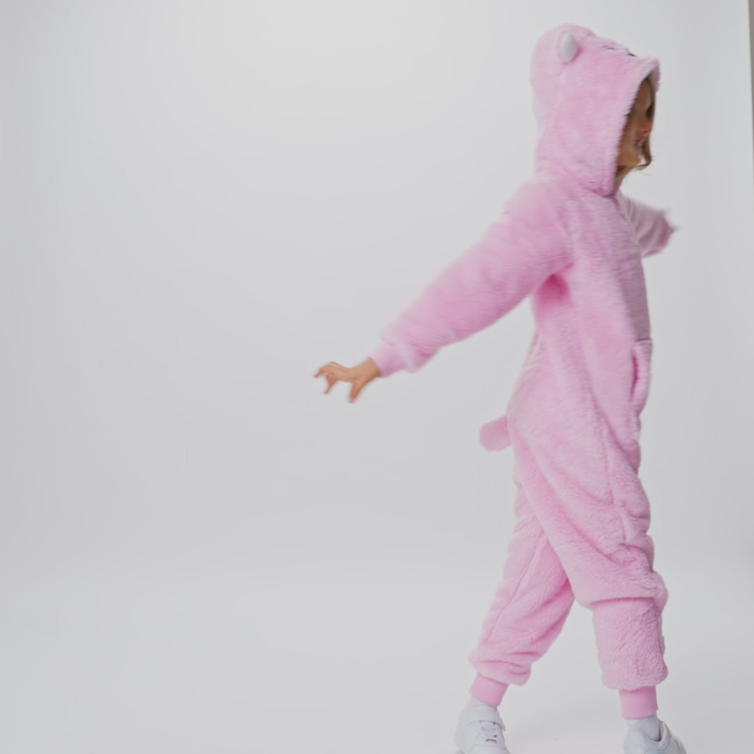 Teddybeer Roze Onesie Voor Kinderen