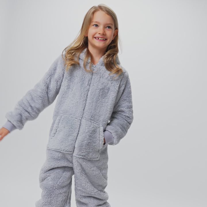 Teddybeer Grijs Onesie Voor Kinderen