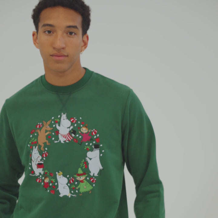 Groene Moemins Kerst Sweatshirt Heren