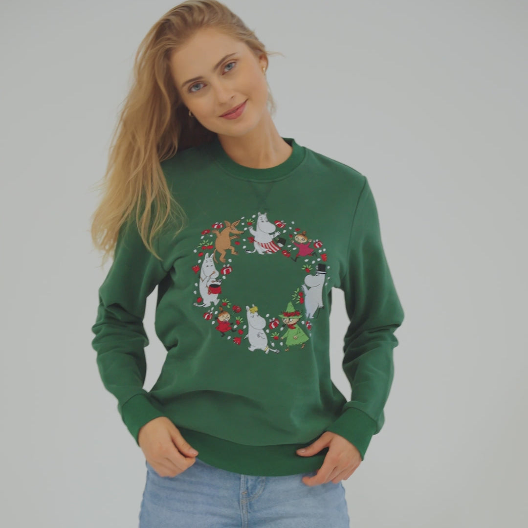 Groene Moemins Kerst Sweatshirt Dames