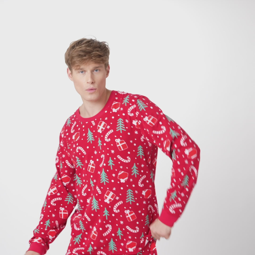 Rode Kerstpatroon Kerstpyjama Heren